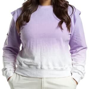 Monrow Ombre Cotton Crewneck Sweatshirt Purple Fade – XL‎
